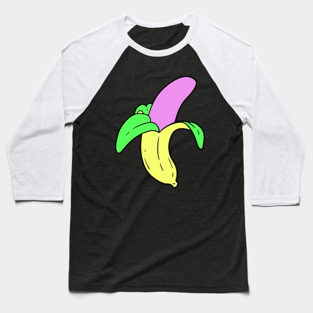 Tasty Pink Banana! Baseball T-Shirt by TJWDraws